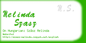 melinda szasz business card