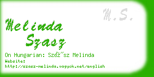 melinda szasz business card